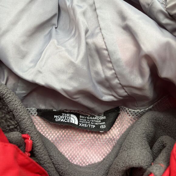 North Face 3 in 1 Jacket Set Boys XXS 5 Dryvent Fleece Inner Rain Colorblock Red - Picture 4 of 13
